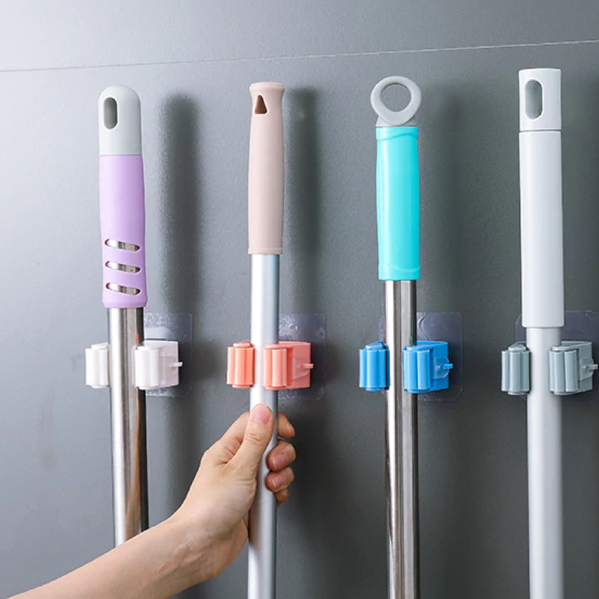 Magic Sticker Series Self Adhesive Mop and Broom Holder Magic Sticker Series Self Adhesive Mop and Broom Holder
